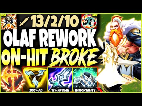 New Olaf Rework BROKE the ON-HIT BUILD ~ Nothing can ESCAPE or SURVIVE 🔥 LoL Top Olaf s12 Gameplay