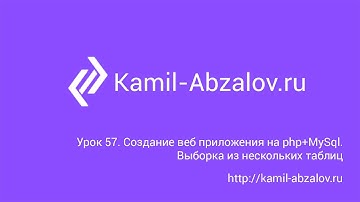 Урок 57. Создание веб приложения на php+MySql. Выборка из нескольких таблиц
