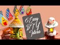 6 Mini House DIY Ideas Using Homemade Air Dry Clay/ Texture Paste and Waste