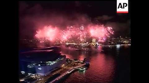 A firework display in Hong Kong celebrated the 10th anniversary of the former British colony