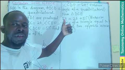 WASSCE September 2024 Question No. 11(a) of Section B || Circle Theorems (Plane Geometry 2)