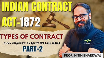 Indian Contract Act-1872 |Types of Contract| Part-2  Explained by Prof. Nitin Bhardwaj