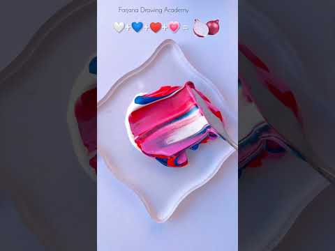 🤍+💙+❤+💗 = ? || Color mixing || Onion Color #satisfying
