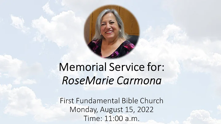 RoseMarie Carmona Memorial LiveStream Monday 11:00...
