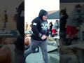 Crazy Log Press in ICELAND -11 Celcius