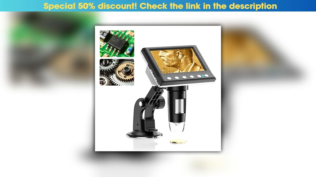 Best Seller Hayve 4.3inch LCD Digital Microscope 1000X  USB Microscope Soldering Microscope with 8•