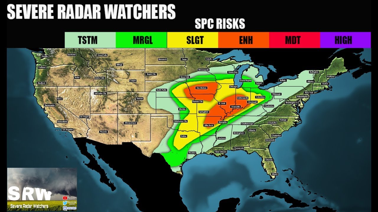 Enhanced Risk for all types of Severe Weather in the Central US - YouTube