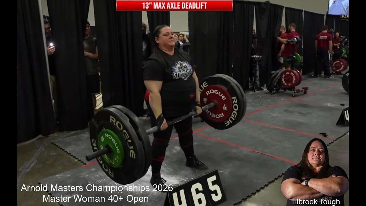 Arnold Sports Festival Deadlift Axle Bar, Woman Masters 40+ Open 3 Attempts to get the max deadlift