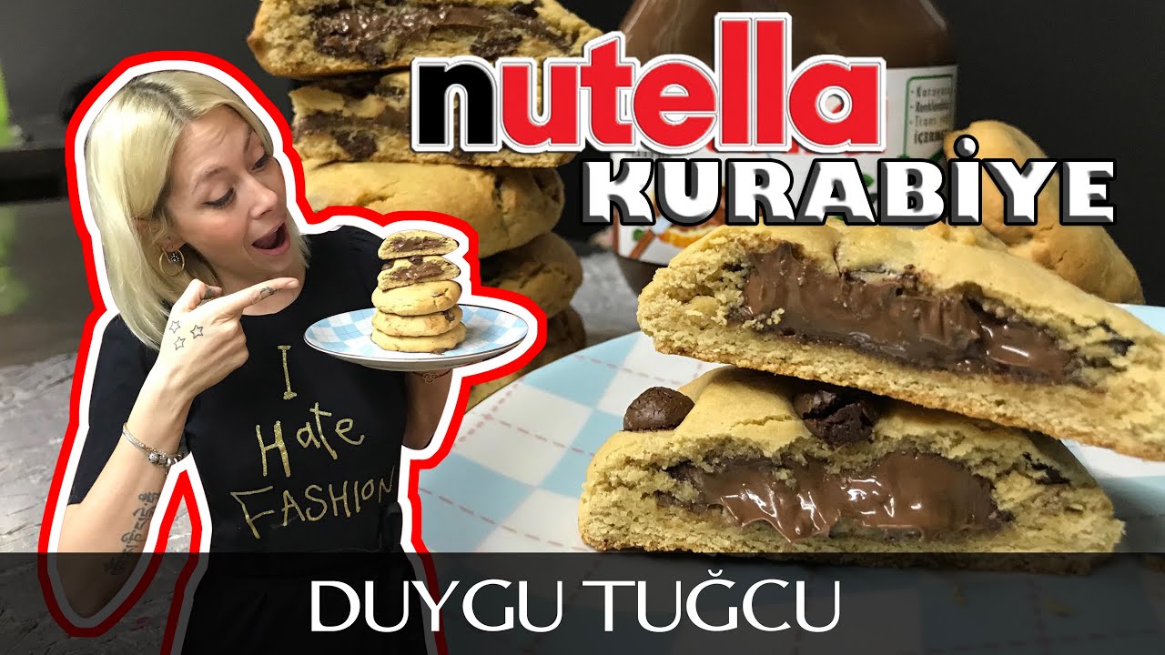 Nutella Kurabiye Tarifi 🍪 EFSANE İçinden NUTELLA Akan Kurabiye 🍪