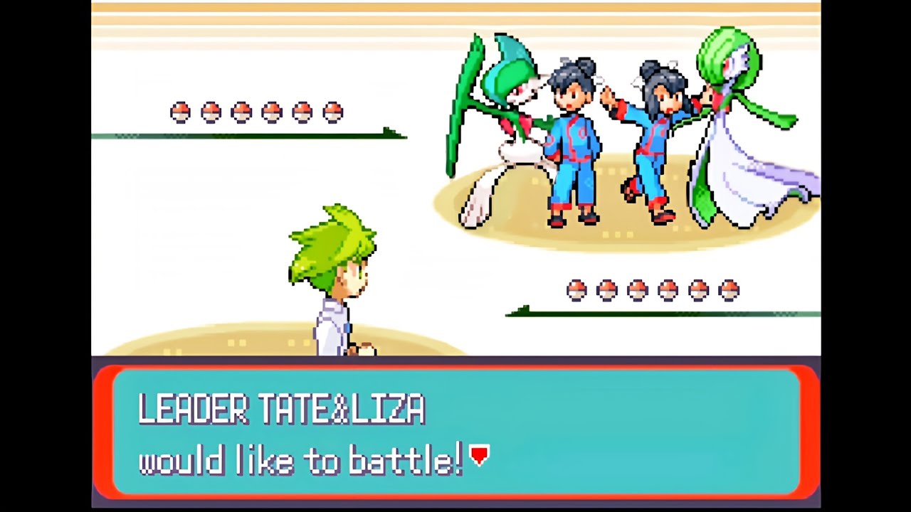 Pokemon Emerald: Wally's Quest - Hoenn Leaders Tate & Liza @ Mossdeep, (Doubles, Hard Mode)