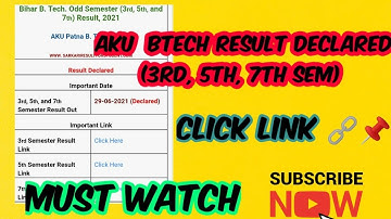 Aku 3rd sem/ 5th sem/ 7th sem result declared /july 2021