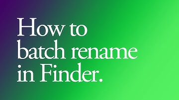 How to batch rename in Finder.
