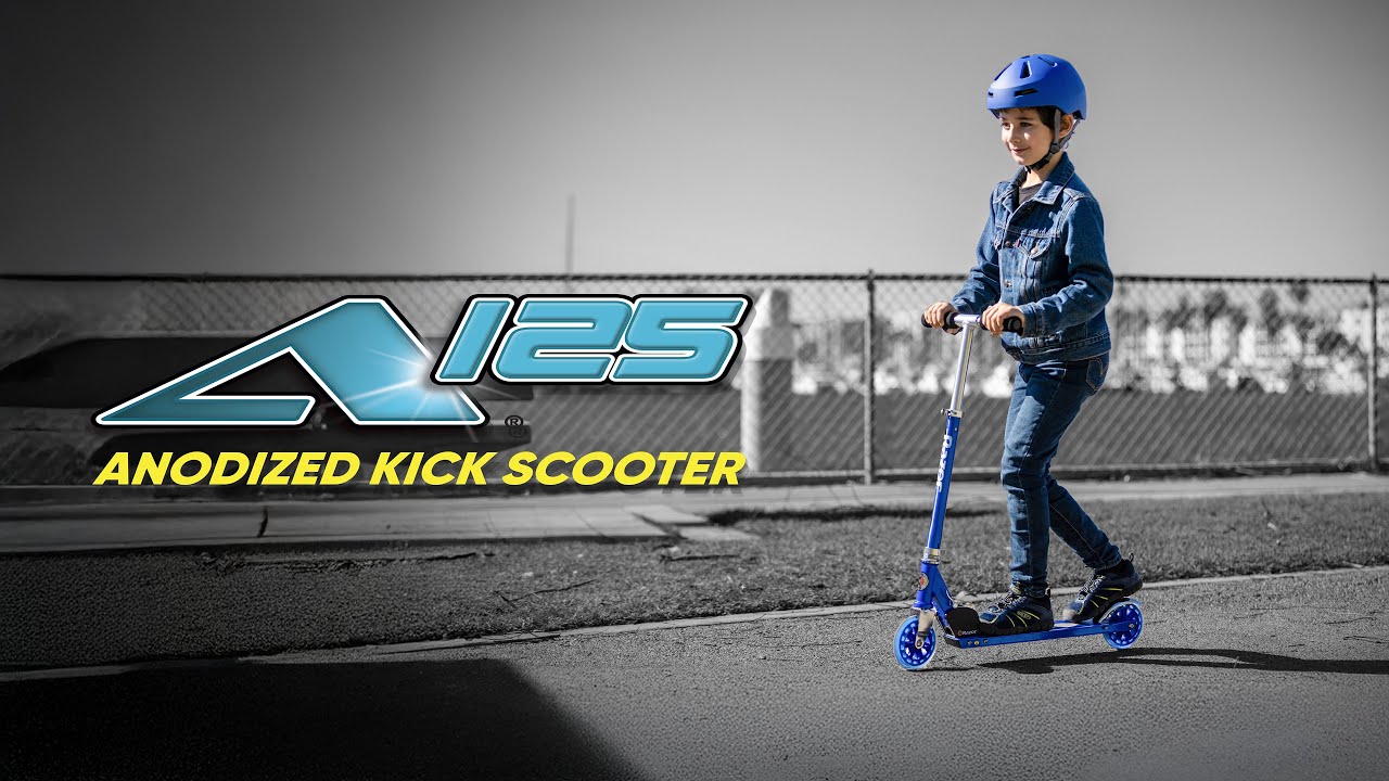 A125 Anodized Kick Scooter: Bigger Wheels, Smoother Rides! - YouTube