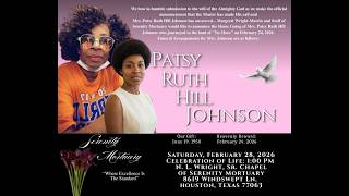 In Loving Memory of Mrs. Patsy Ruth Hill Johnson