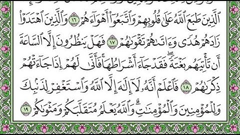 سورة محمد مكررة الآيات من 17  إلى 19   /  Surah Muhammad is repeated