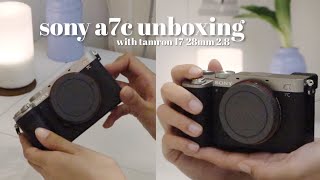 unboxing my new camera: sony a7c ✨📷 + tamron 17-28 2.8 lens