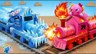 VITESSE! Tiny + La Course de Feu et de Glace 🏁🔥🧊 | Stop-Motion | Clay Mixer Heroes