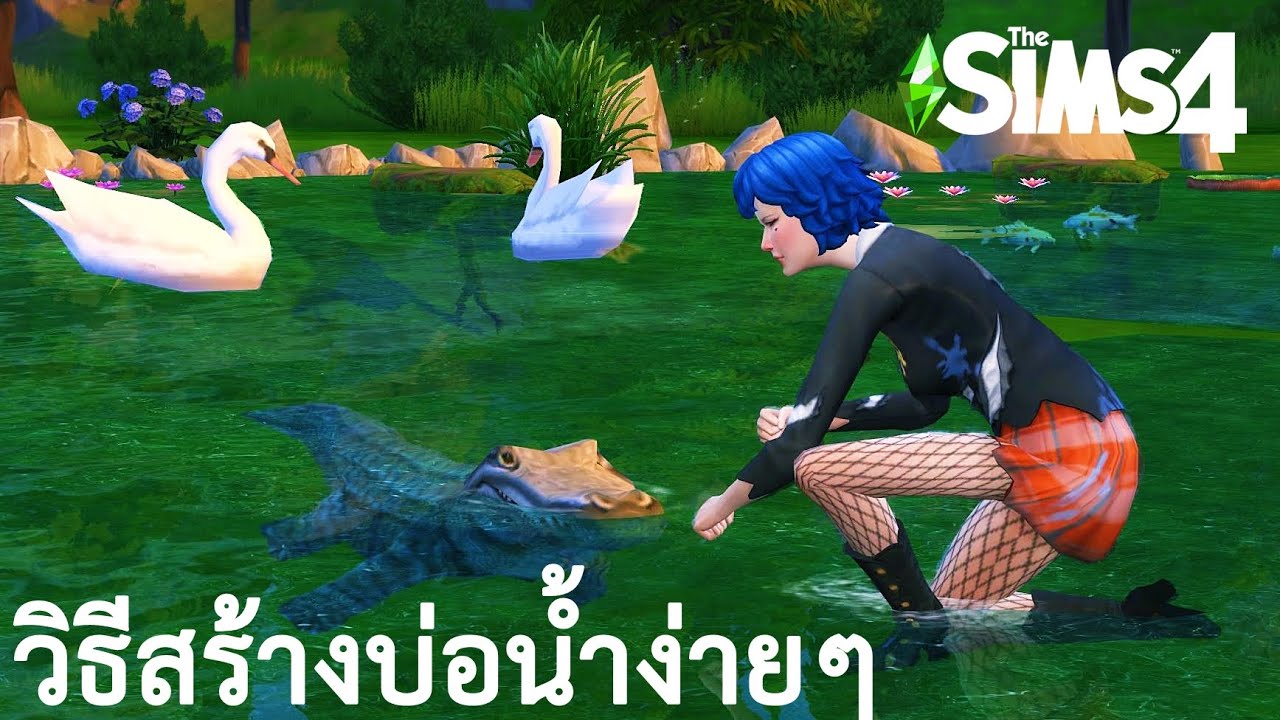 เกม เลี้ยง จระเข้  2022 New  The Sims 4 How to : สร้างบ่อน้ำ เลี้ยงจรเข้กัน เกมอัพเดท มีเอฟเฟคสัตว์เยอะมาก