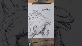 godzilla drawing time-lapse speed sketch video godzilla sketchbook