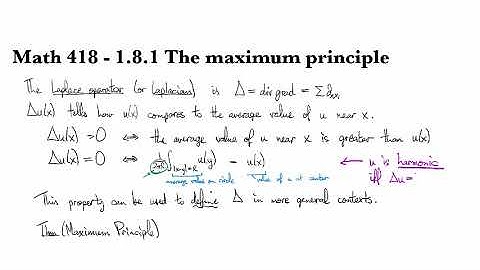 1.8.1 The maximum principle