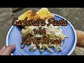 Creamy carbonara pasta with garlic bread  without oven  easymichaeltv