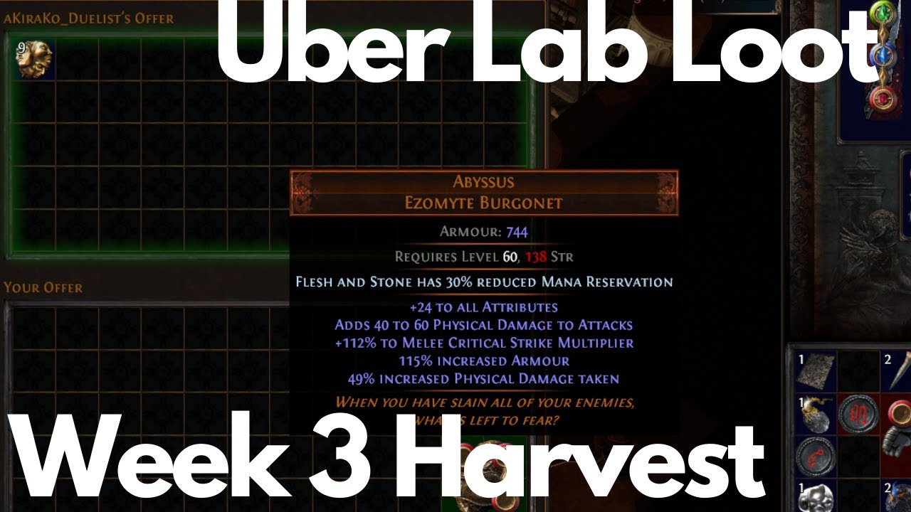 Path of Exile Going Over Lab Loot Week 3 Harvest - YouTube