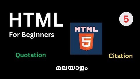 HTML Quotation and Citation Elements