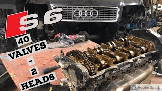 Removing & Cleaning The Audi S6 Cylinder Heads by sReed 3,654 views 3 years ago 9 minutes, 28 seconds