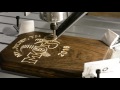 V-carving a plaque out of stained pine V-carving a plaque out of stained pine