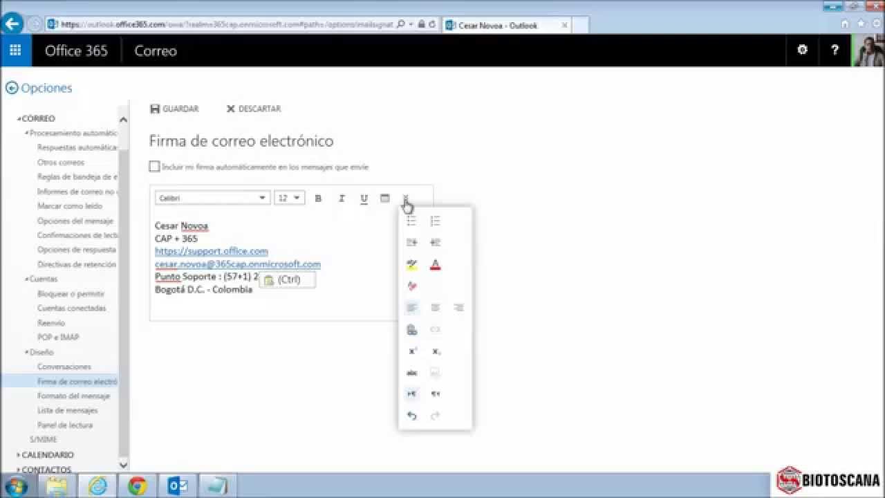 Microsoft Office 365 - Firmas de Correo - YouTube