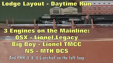 Lodge Layout Day Run: Lionel Legacy, TMCC, and MTH DCS on the same track at the same time