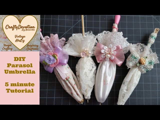 diy lace patio umbrella Diy 5 minute Crafts. Parasol, Umbrella, Christmas ornament decor, fabric  Embellishment, shabby chic