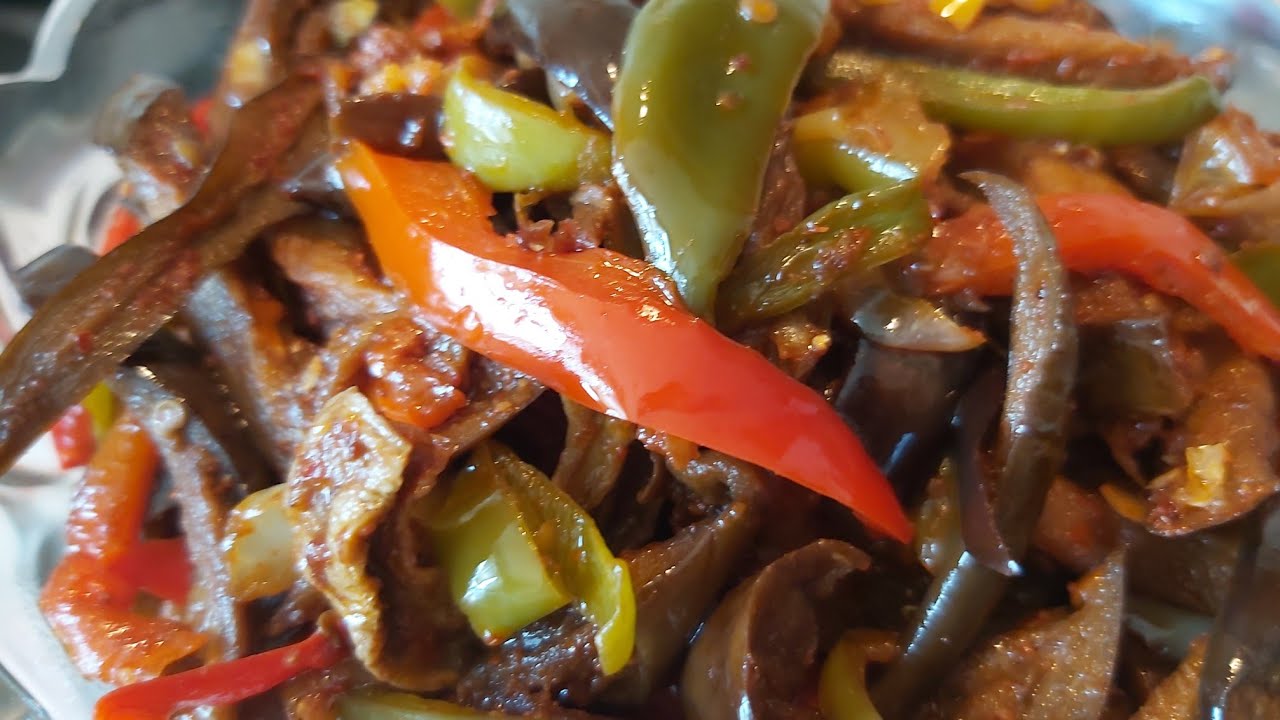 САЛАТ ИЗ СУШЕННЫХ БАКЛАЖАН.ПО - КОРЕЙСКИ.