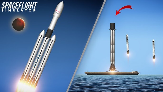 Falcon heavy Launch car to mars - Spaceflight Simulator - YouTube