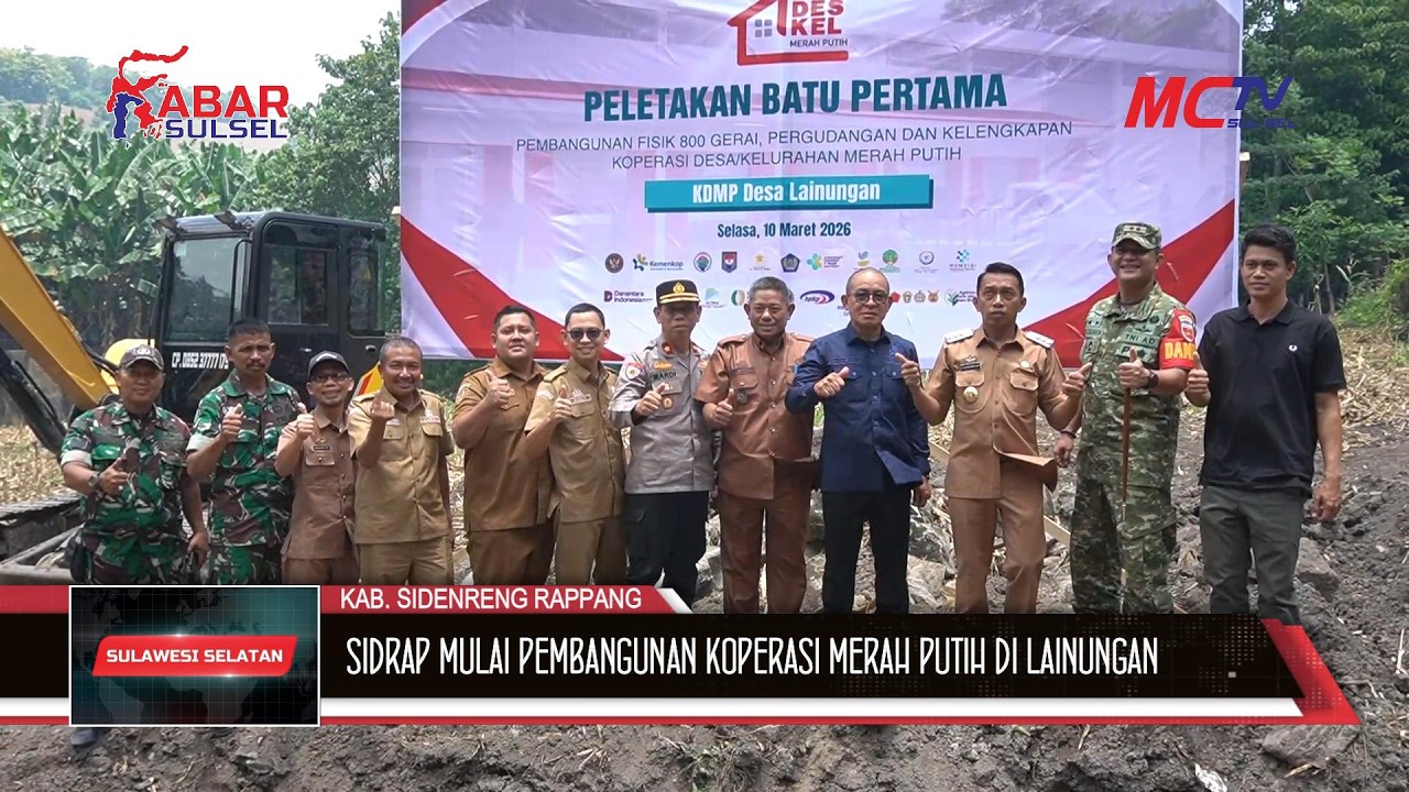 SINERGI BANGUN EKONOMI DESA, SIDRAP MULAI PEMBANGUNAN KOPERASI MERAH PUTIH DI LAINUNGAN