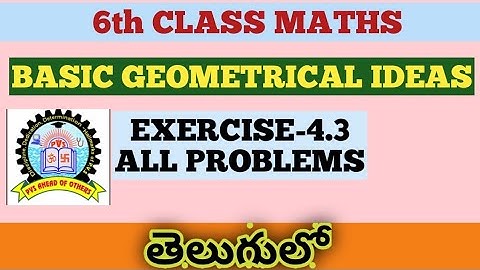 6th Class Maths Basic Geometrical Ideas Exercise 4.3 in Telugu