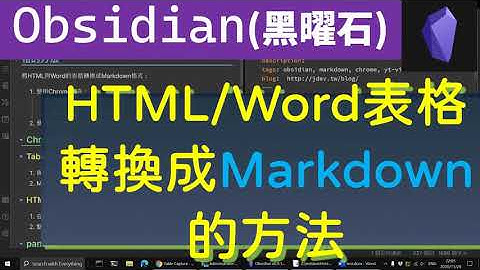 [Obs＃21] HTML/Word表格轉換成Markdown表格的方法；Obsidian專屬～