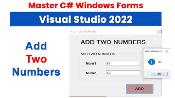 Twee getallen optellen in Windows Formulier C#.Net Visual Studio 2022