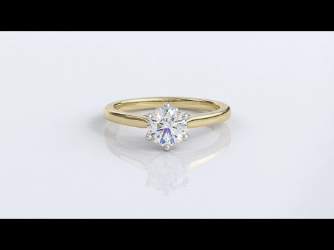 SR1091 Yellow Gold Solitaire Diamond Engagement Ring