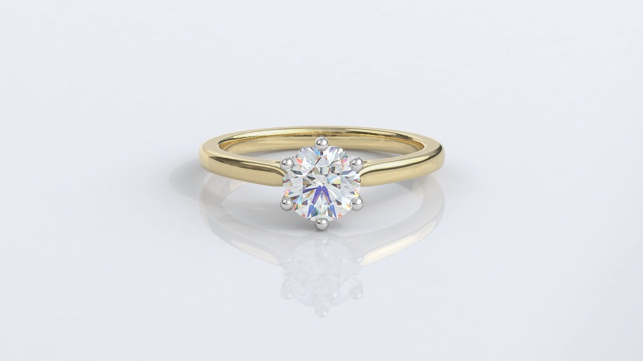 SR1091 Yellow Gold Solitaire Diamond Engagement Ring
