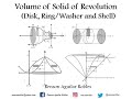 Volume of Solids of Revolution (Disk, Ring/Washer and Shell Method)