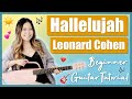 Hallelujah  leonard cohen beginner guitar lesson tutorial  chords  strumming  finger picking 