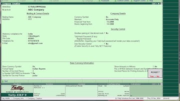 Create,Select,Shut and Alter company with tally.Erp9