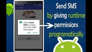 Send SMS Message using SmSManager by Requesting Runtime Permission| Android App Development video#18 screenshot 4