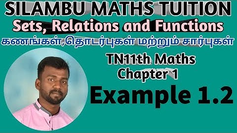 TN 11th maths Chapter-1 Sets Relations and Functions Example 1.2