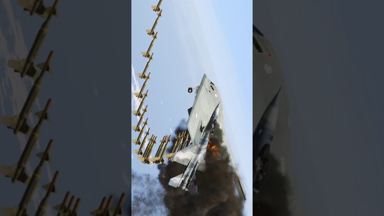 Typically F-16 Combat Jet Bravely Closed To Shot Down B-21 Bomber Gtav