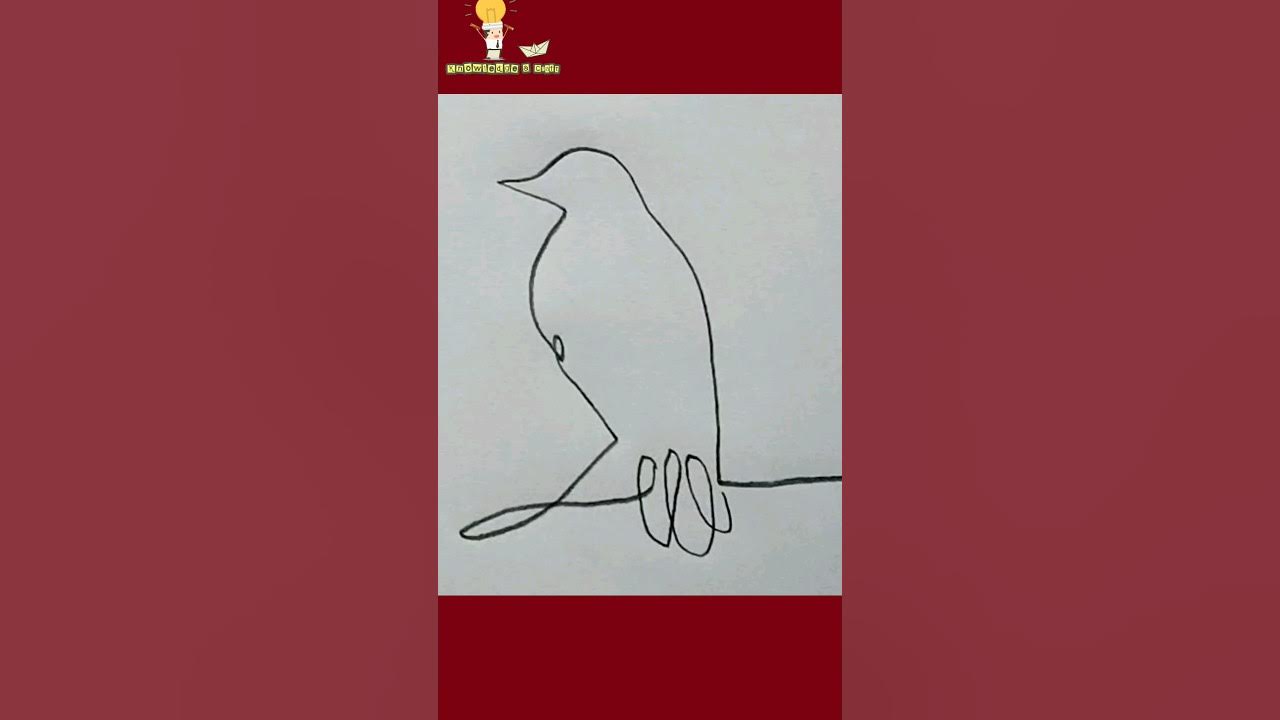 Single Line Art Easy Bird Drawing Shortvideo Shorts Viral Shortfeed