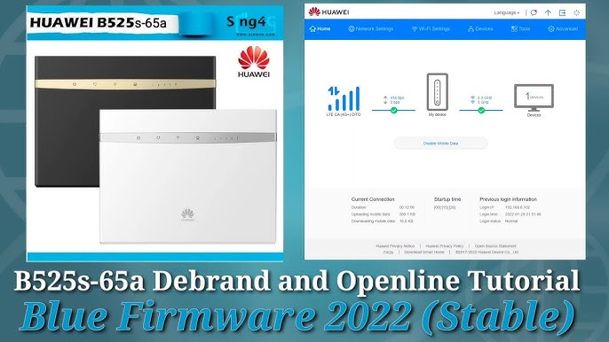B525s-65 Debrand & Openline Tutorial (Huawei RELOADED 2021 All in One  Firmware) - YouTube