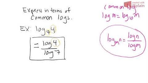 Expressing Logs in Terms of Common Logs