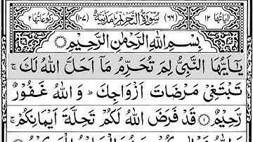 Surat At-Tahrim Mishary Rashid Alafasy | Full With Arabic Text - سورة التحريم